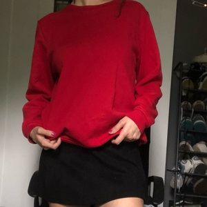 Karen Scott Sport plain red crewneck longsleeve